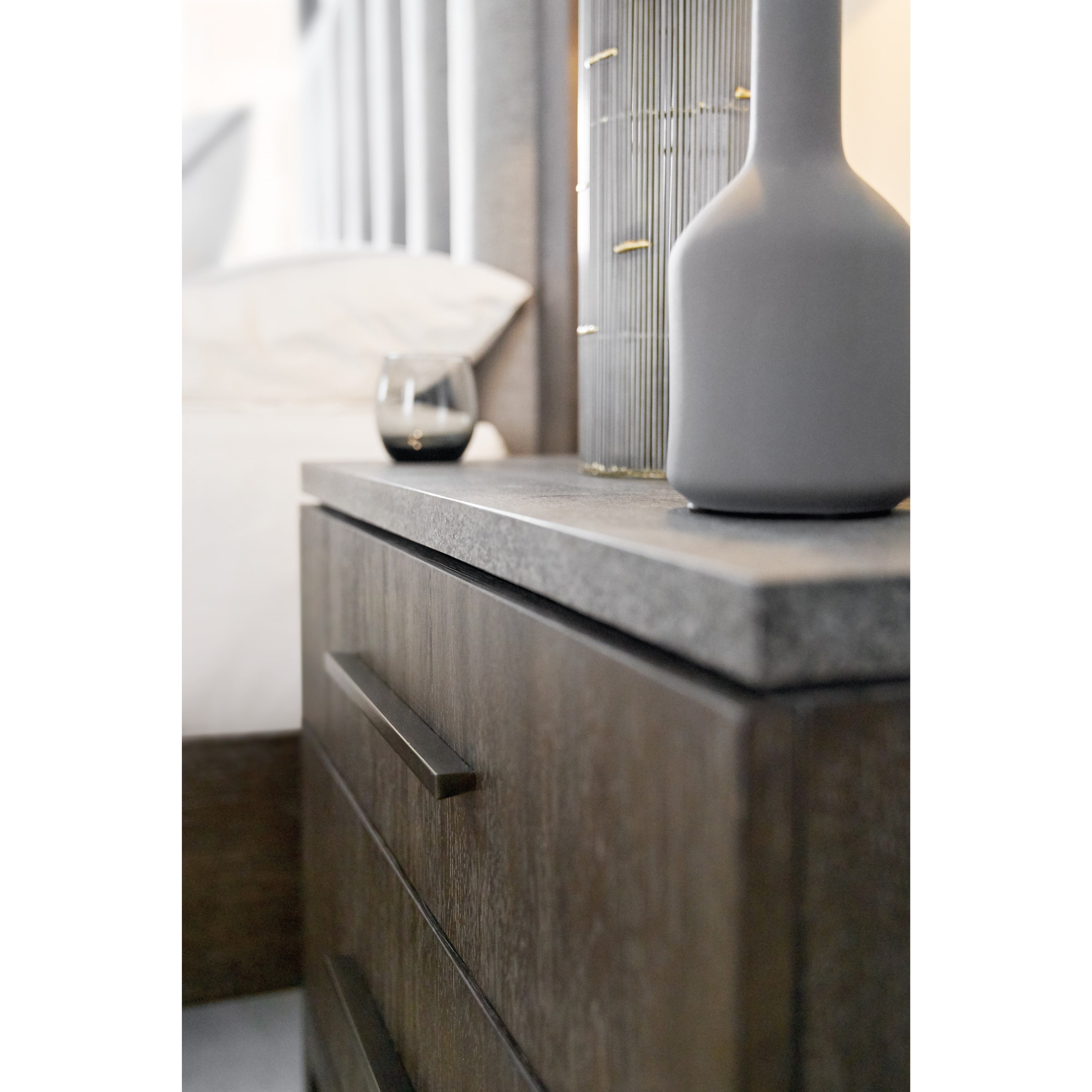 Stone top new arrivals nightstand